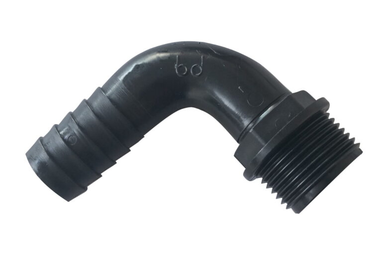 Bucchi haaks slangmondstuk 90° met buitendraad type 0400131