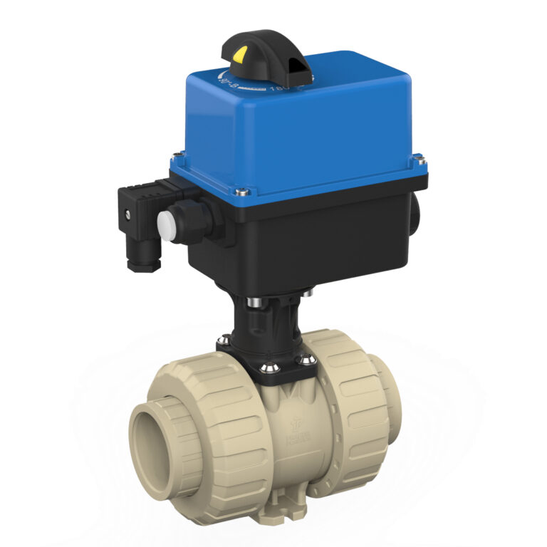 Praher 2-way industrial ball valve M1 PP electric actuator Valpes