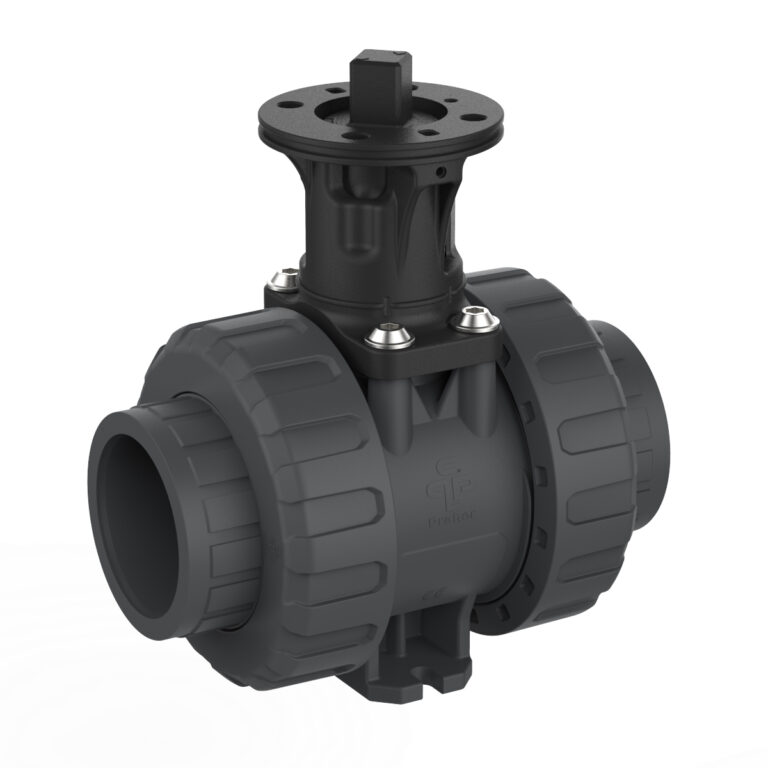 Praher 2-way industrial ball valve M1 PVC-U adapter set
