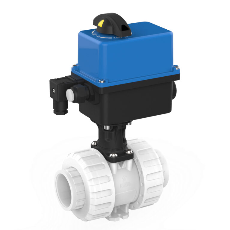 Praher 2-way industrial ball valve M1 PVDF electric actuator Valpes