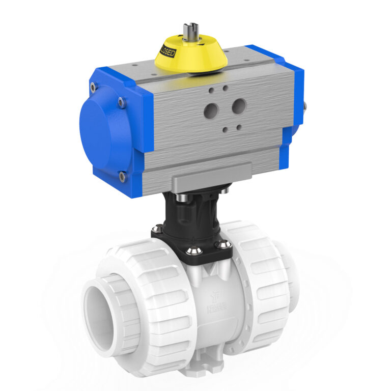 Praher 2-way industrial ball valve M1 PVDF pneumatic drive