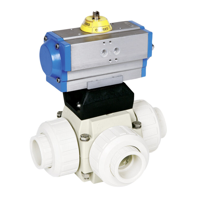 Praher 3-Wege Kugelhahn S4 PVDF Pneumatikantrieb-Titelbild